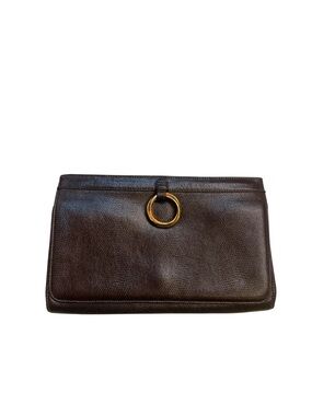 Vintage Italian RODO Dark Brown Exotic Leather Lizard Clutch Crossbody Handbag